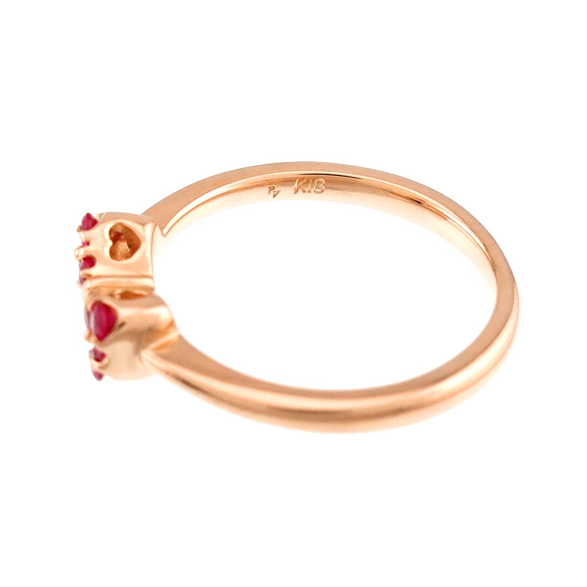 Ruby 0.09ct Ring 18K PG 750 Size2.5(US)