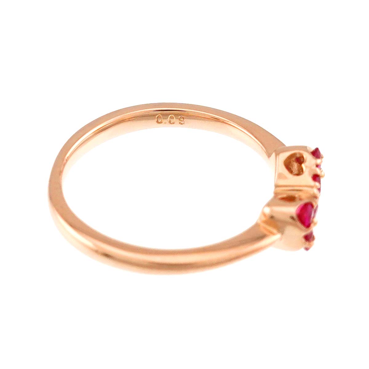 Ruby 0.09ct Ring 18K PG 750 Size2.5(US)