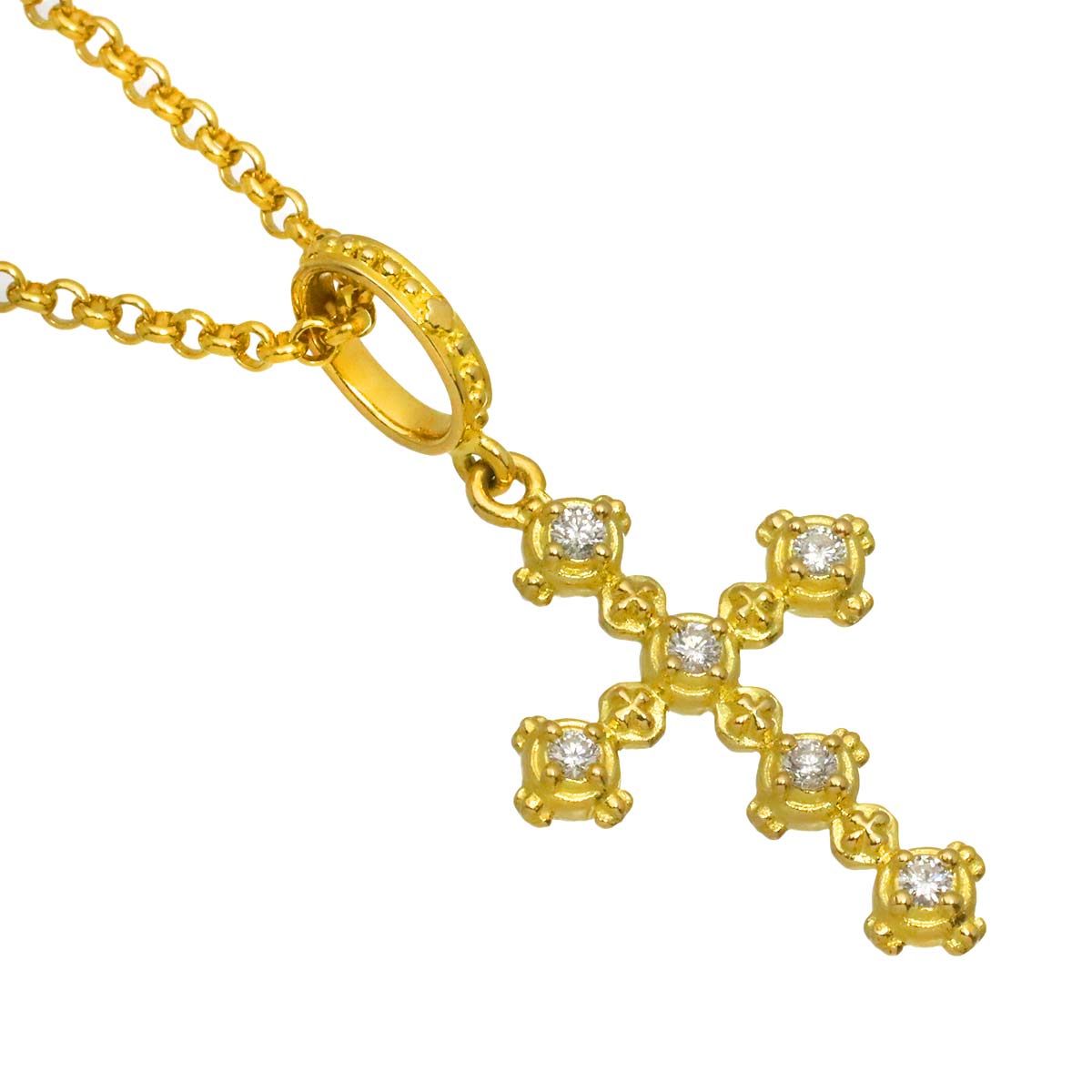 Diamond 0.22ct Necklace 18K YG Yellow Gold 750