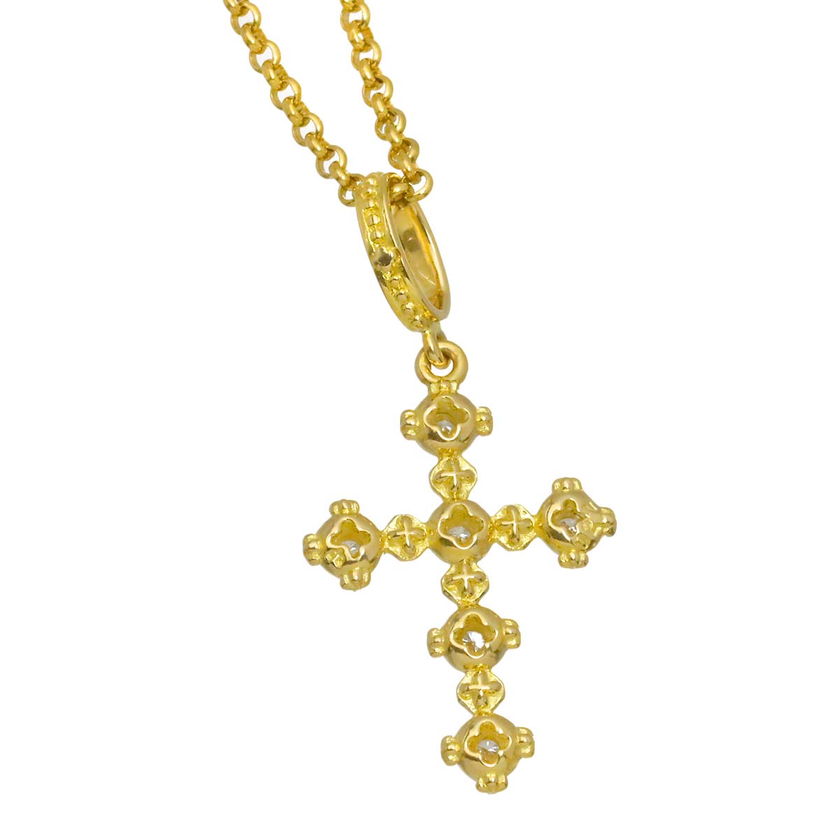 Diamond 0.22ct Necklace 18K YG Yellow Gold 750