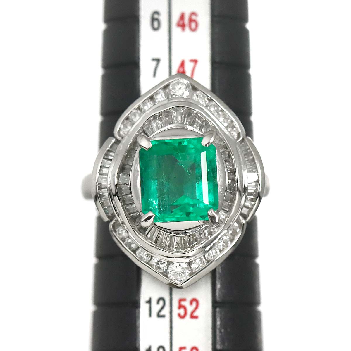 Emerald 1.94ct Diamond 0.93ct Ring Pt Platinum size4.75-5(US)