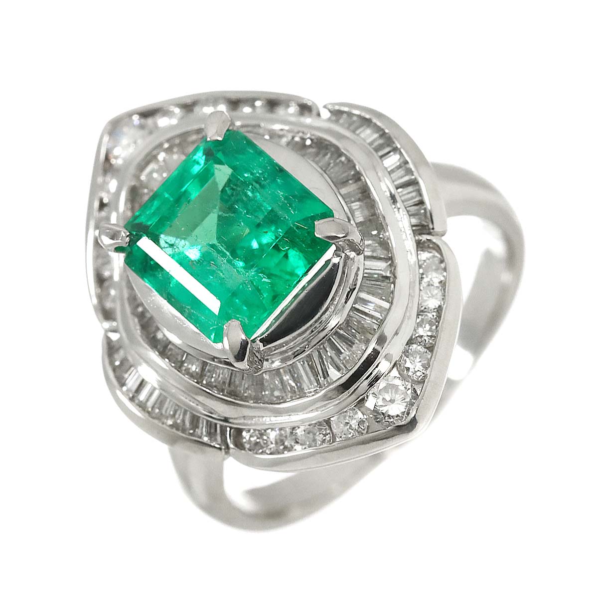 Emerald 1.94ct Diamond 0.93ct Ring Pt Platinum size4.75-5(US)