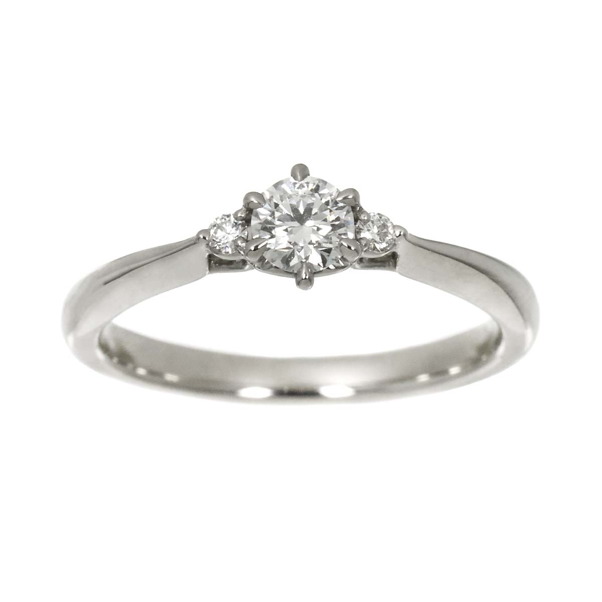 Diamond 0.253ct F/VS2/3EX 0.03ct Ring Pt size5.5-5.75(US)