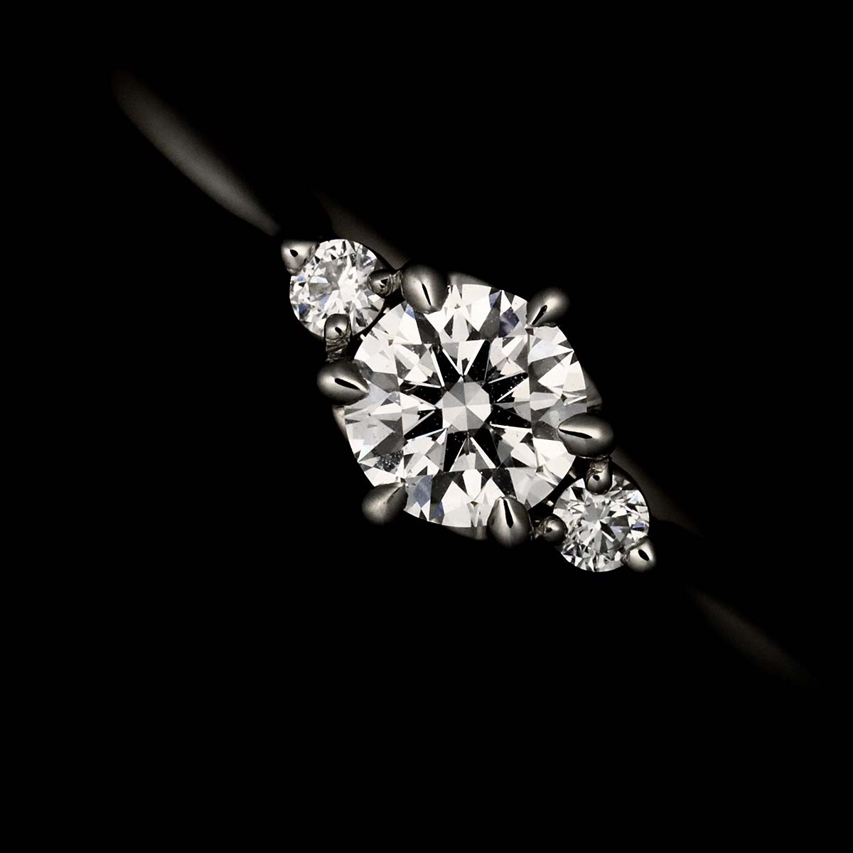 Diamond 0.253ct F/VS2/3EX 0.03ct Ring Pt size5.5-5.75(US)