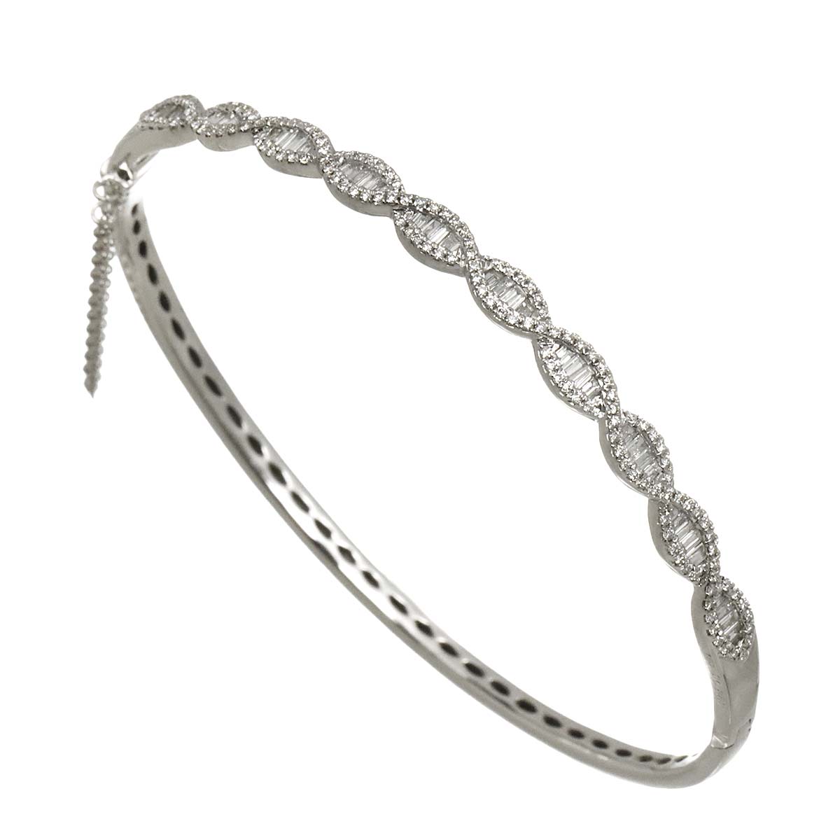 Diamond 0.862ct Bracelet 18K K18 WG White Gold 750