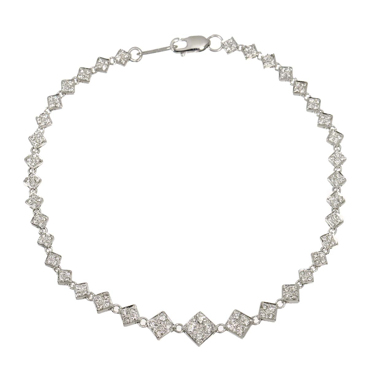 Diamond 1.00ct Bracelet 18K K18 WG White Gold 750