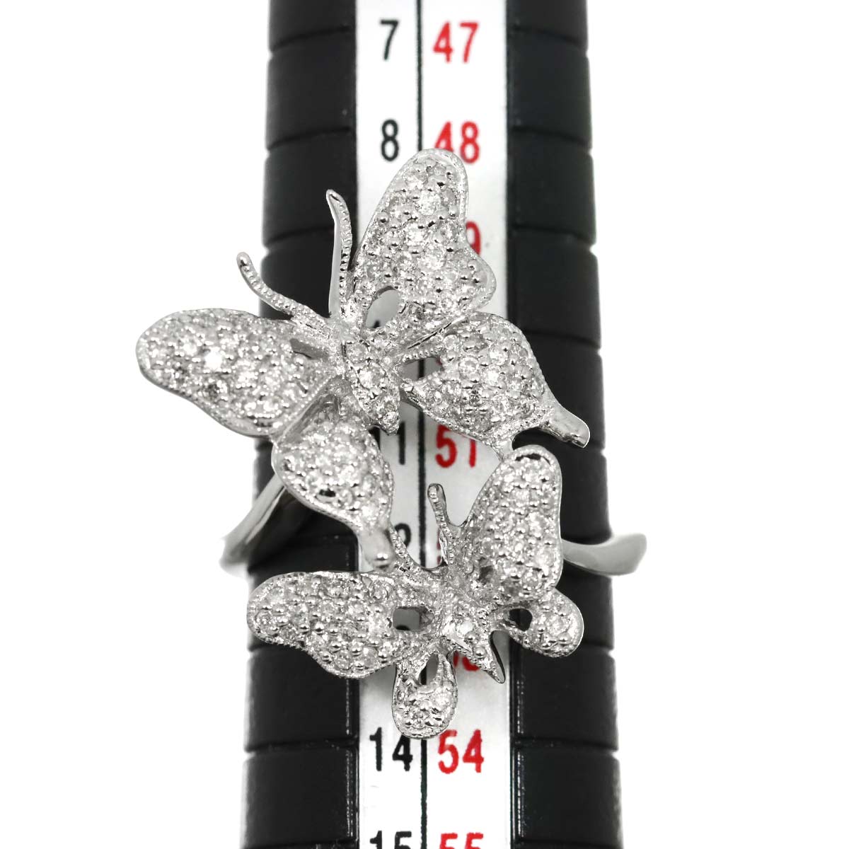 Diamond 0.63ct Ring 18K K18 WG White Gold size6(US)