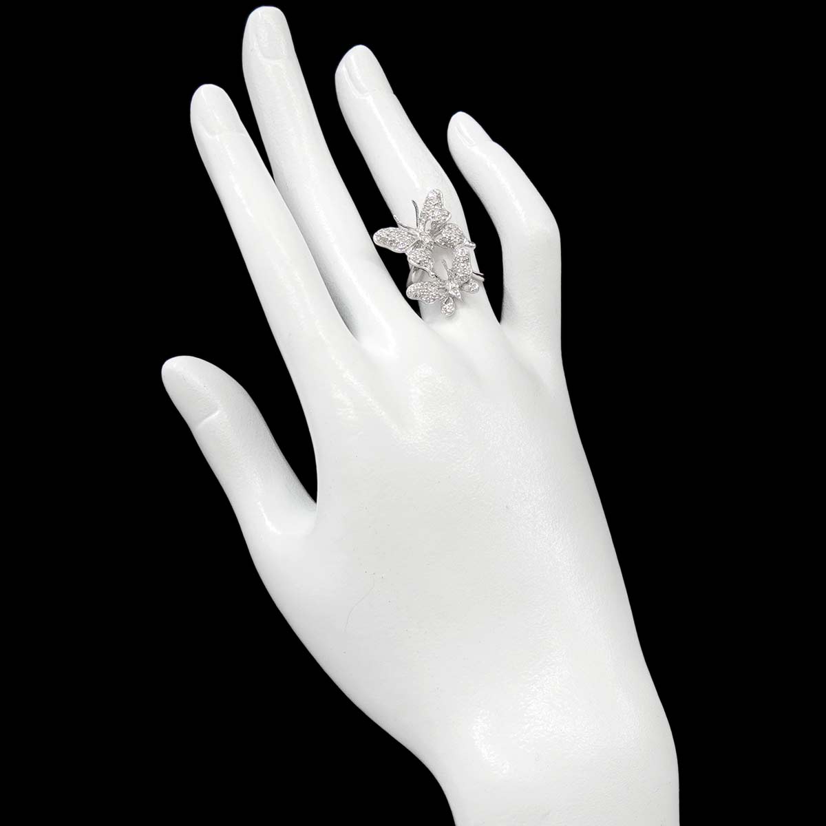 Diamond 0.63ct Ring 18K K18 WG White Gold size6(US)