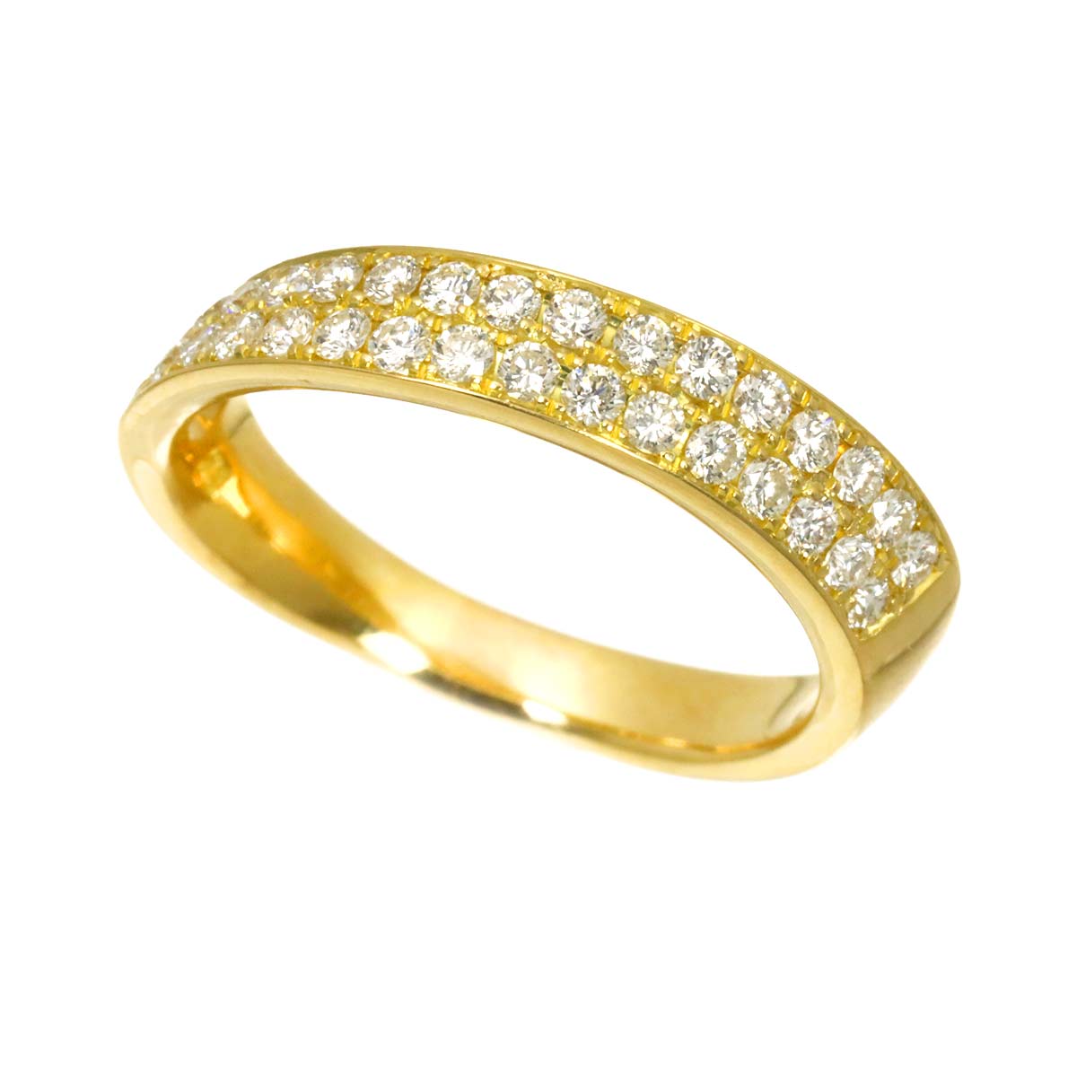 Diamond 0.60ct Ring 18K YG Yellow Gold 750 Size7.25(US)