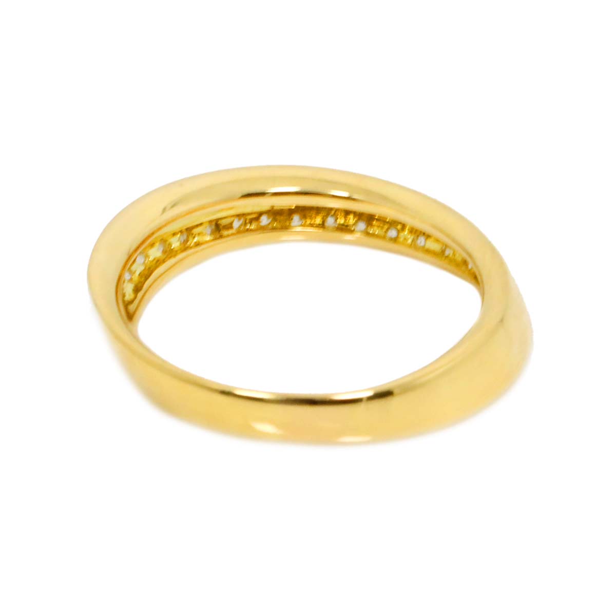 Diamond 0.60ct Ring 18K YG Yellow Gold 750 Size7.25(US)