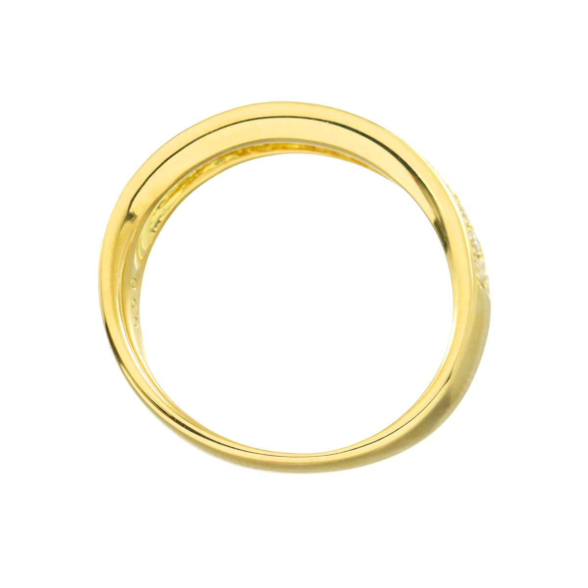 Diamond 0.60ct Ring 18K YG Yellow Gold 750 Size7.25(US)
