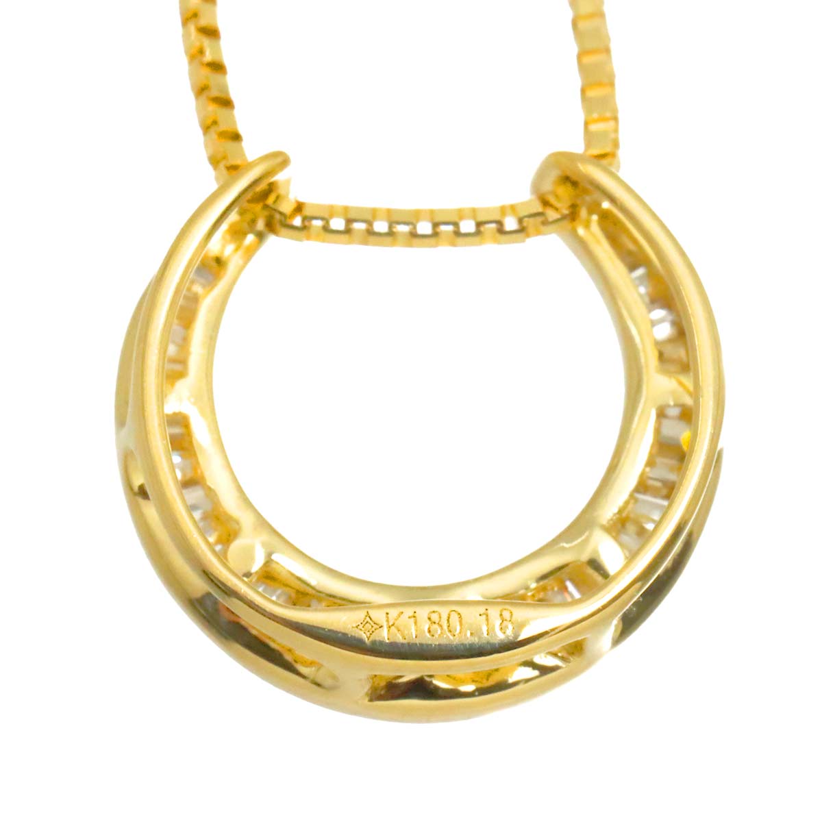 Diamond 0.18ct Necklace 18K YG Yellow Gold 750