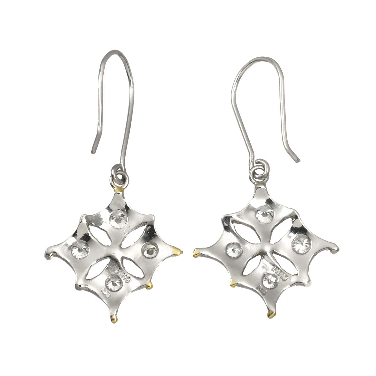 Diamond Earrings Pierced Pt 18K YG Yellow Gold 750 Platinum