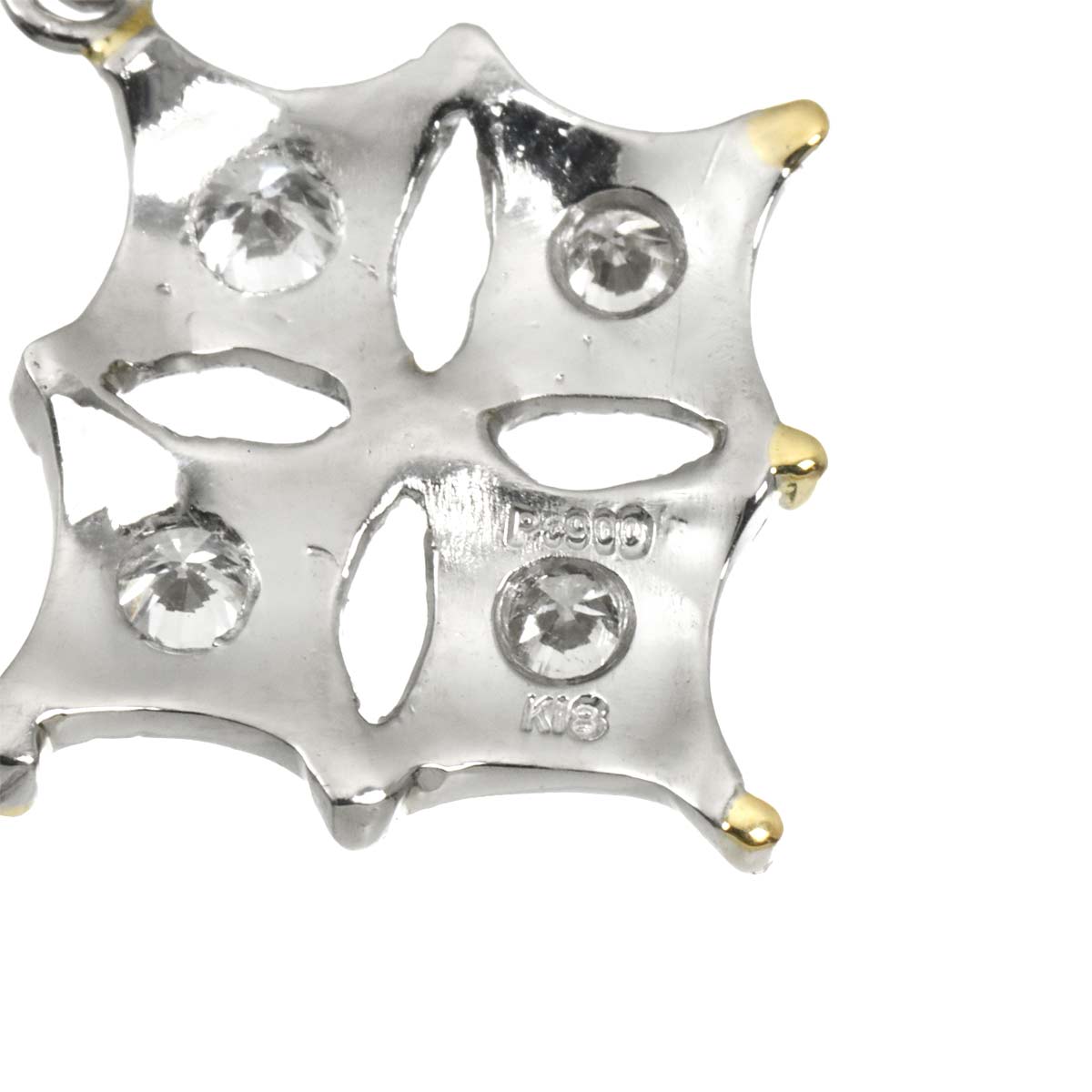 Diamond Earrings Pierced Pt 18K YG Yellow Gold 750 Platinum