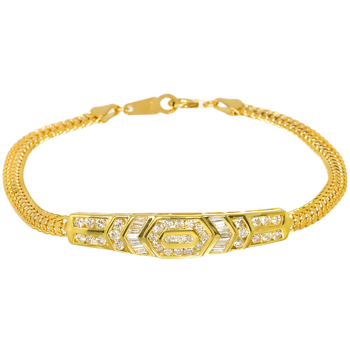 Diamond 0.95ct Bracelet K18 YG Yellow Gold 750