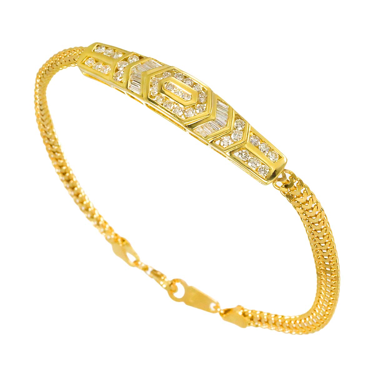Diamond 0.95ct Bracelet K18 YG Yellow Gold 750
