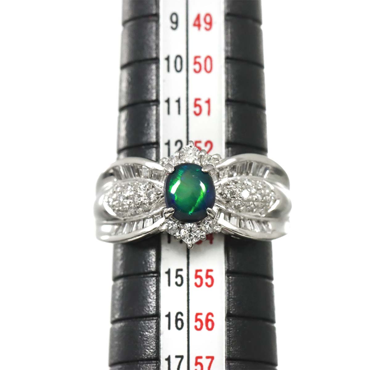 Opal 0.64ct Diamond 0.61ct Ring Pt Platinum size6.5-6.75(US)