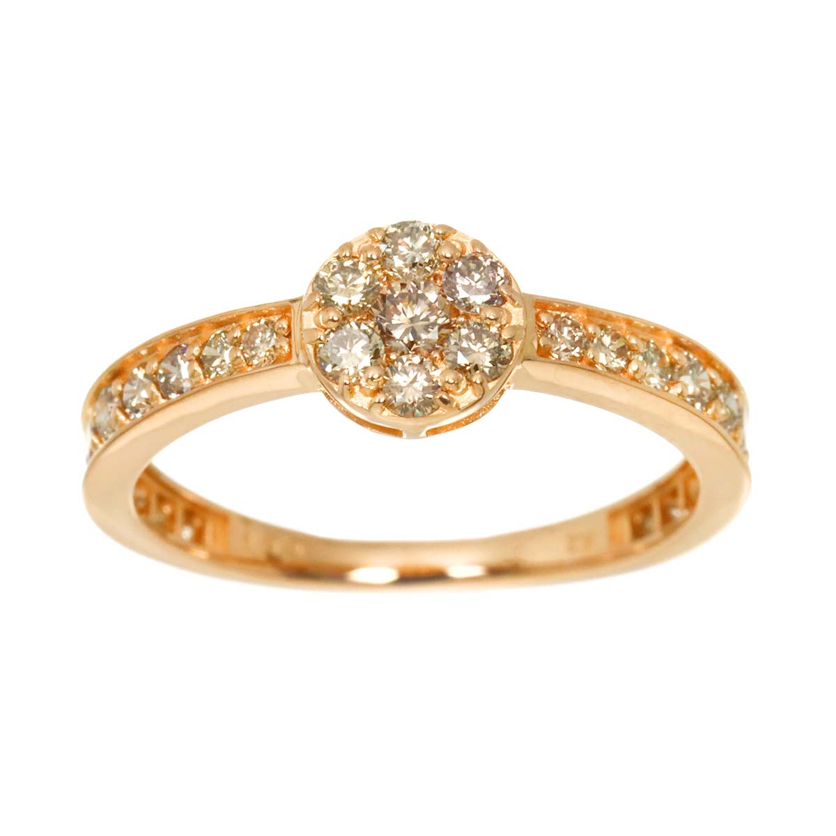 BrownDiamond 0.60ct Ring 18K K18 PG 750 size5.5-5.75(US)
