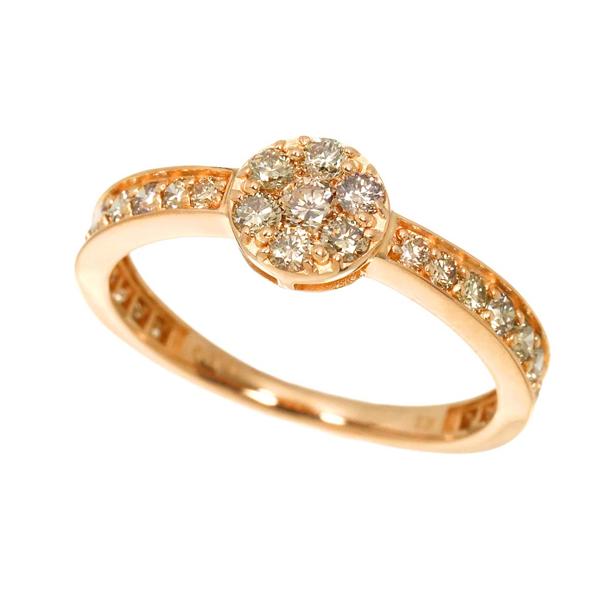 BrownDiamond 0.60ct Ring 18K K18 PG 750 size5.5-5.75(US)