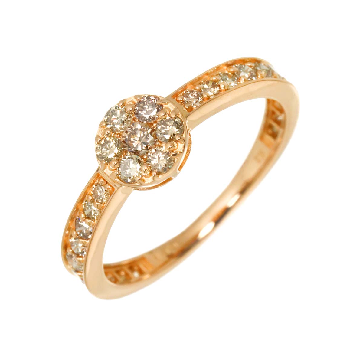 BrownDiamond 0.60ct Ring 18K K18 PG 750 size5.5-5.75(US)
