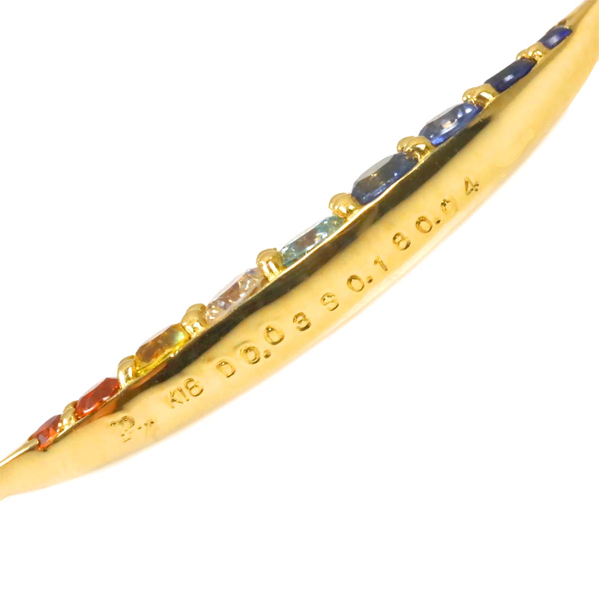 Diamond 0.03ct/0.04ct Sapphire 0.18ct Necklace 18K YG 750