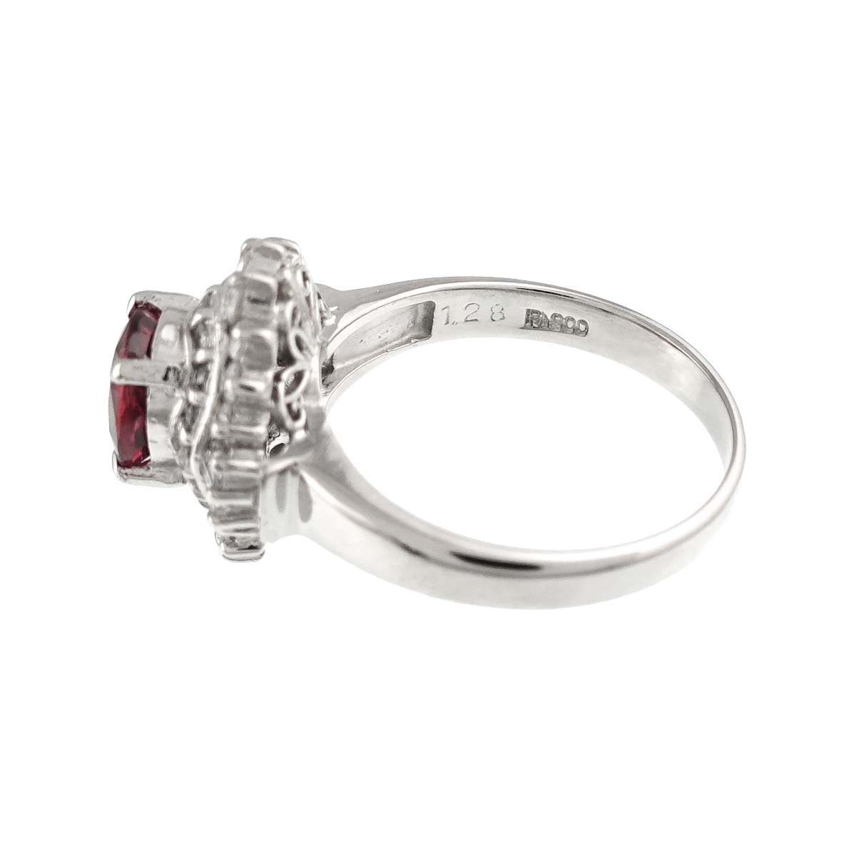 Ruby 1.25ct Diamond 0.52ct Ring Pt Platinum size5.5-5.75(US)