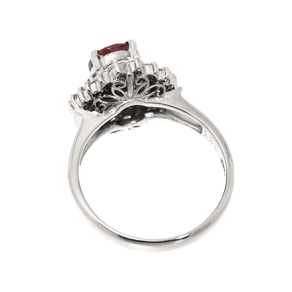 Ruby 1.25ct Diamond 0.52ct Ring Pt Platinum size5.5-5.75(US)