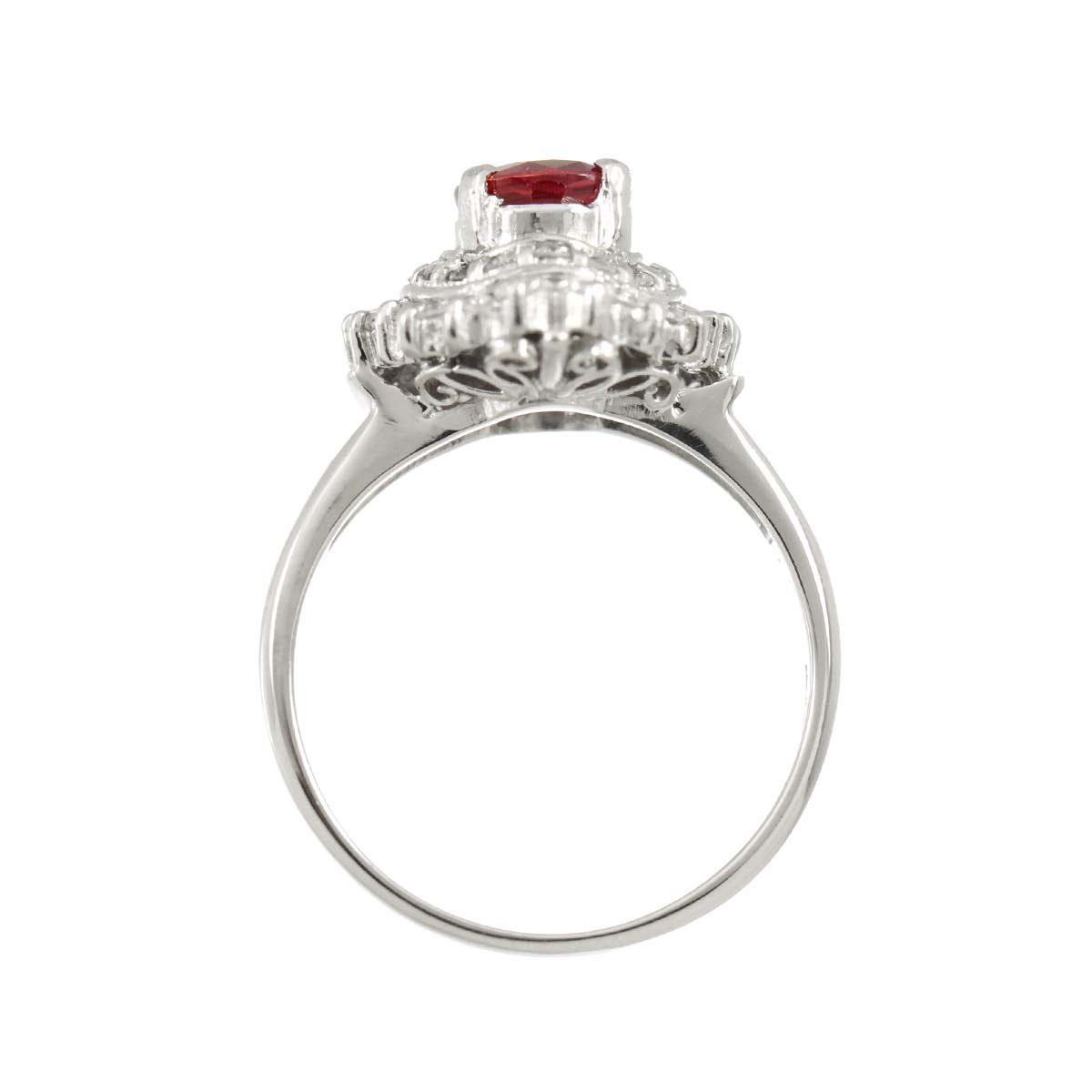 Ruby 1.25ct Diamond 0.52ct Ring Pt Platinum size5.5-5.75(US)