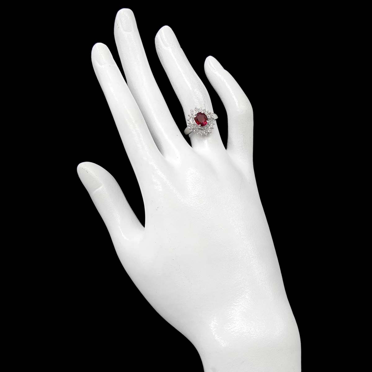Ruby 1.25ct Diamond 0.52ct Ring Pt Platinum size5.5-5.75(US)