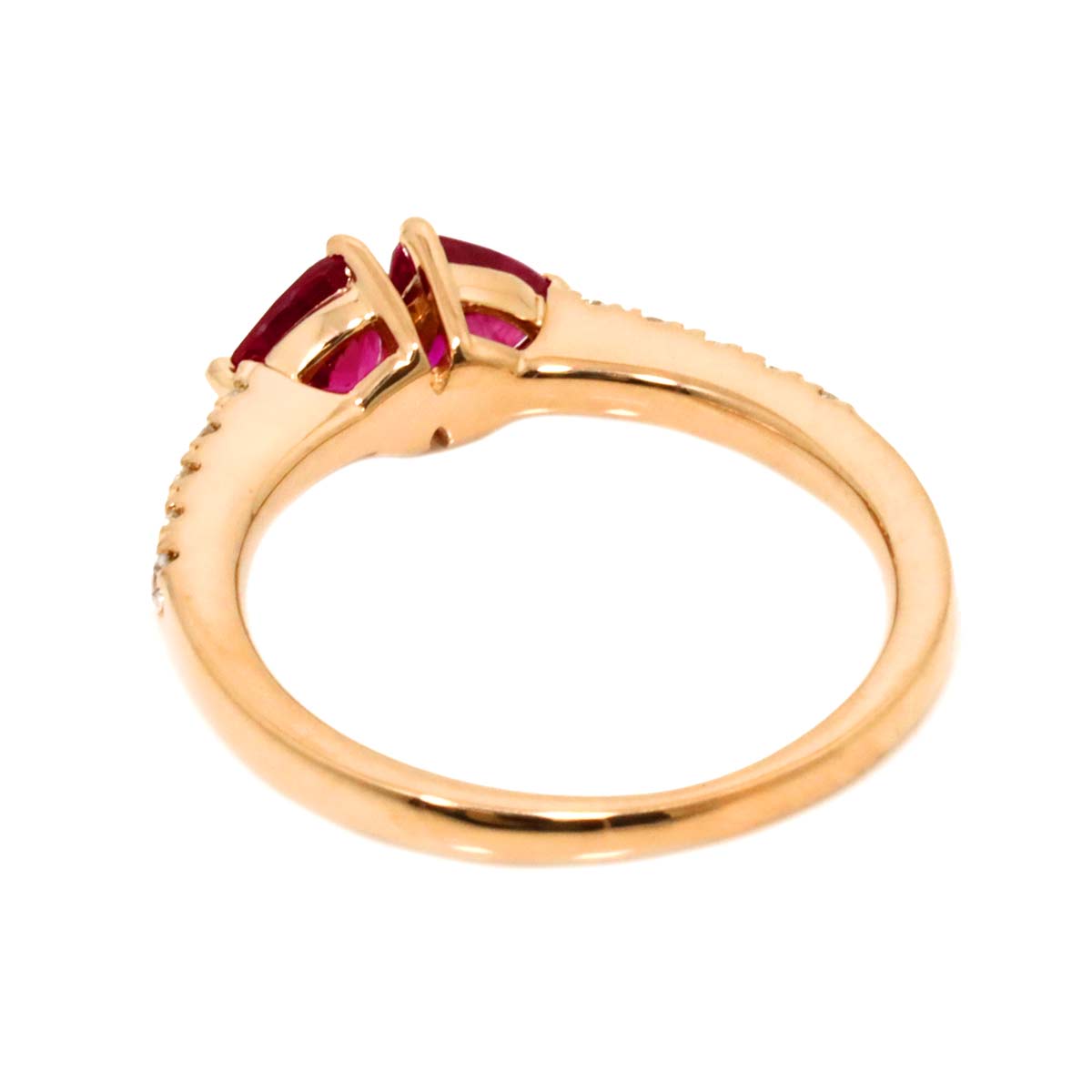 Ruby 0.83ct Diamond 0.12ct Ring 18K PG Pink Gold 750 Size4.5-4.75(US)