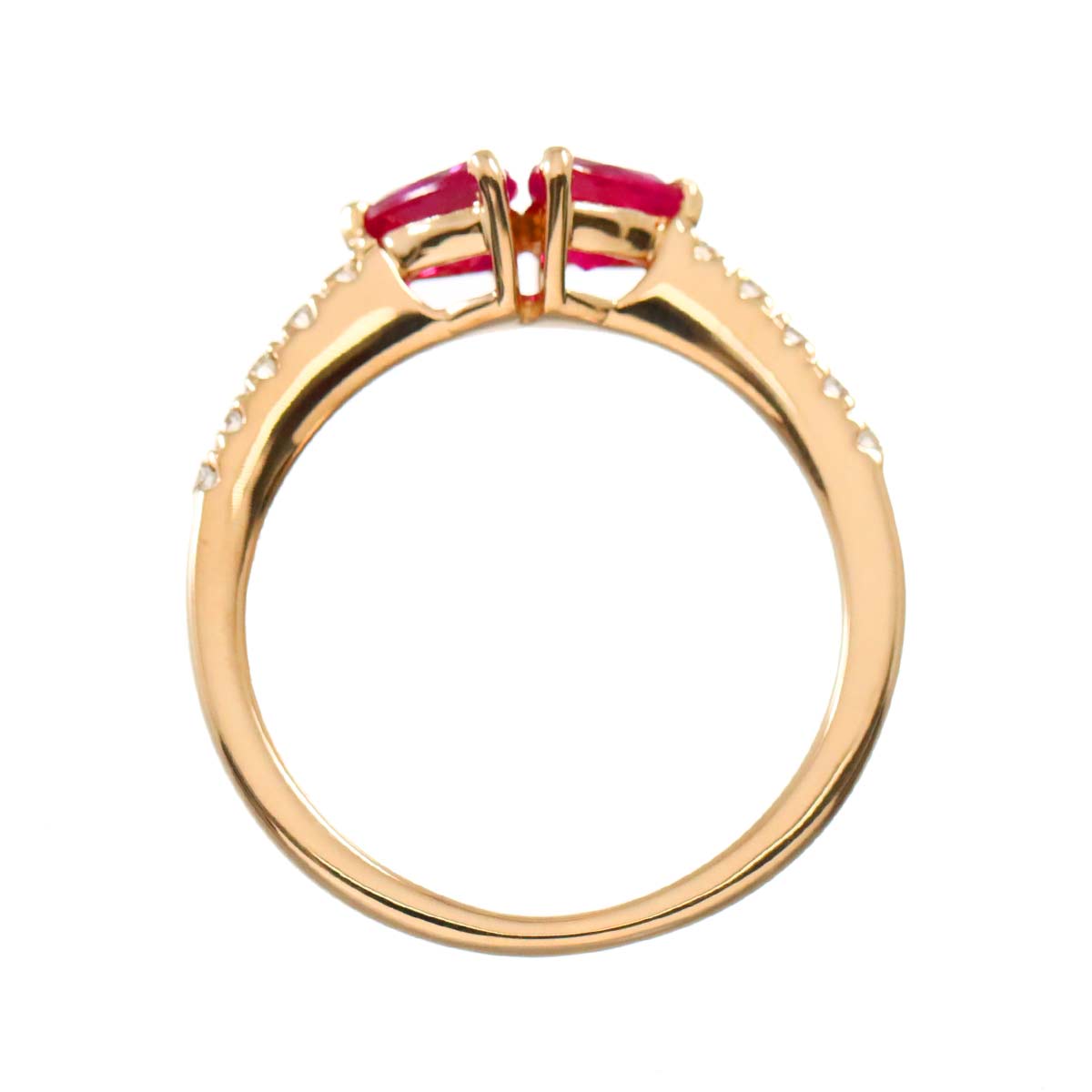 Ruby 0.83ct Diamond 0.12ct Ring 18K PG Pink Gold 750 Size4.5-4.75(US)