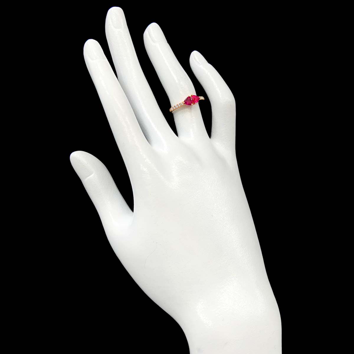 Ruby 0.83ct Diamond 0.12ct Ring 18K PG Pink Gold 750 Size4.5-4.75(US)