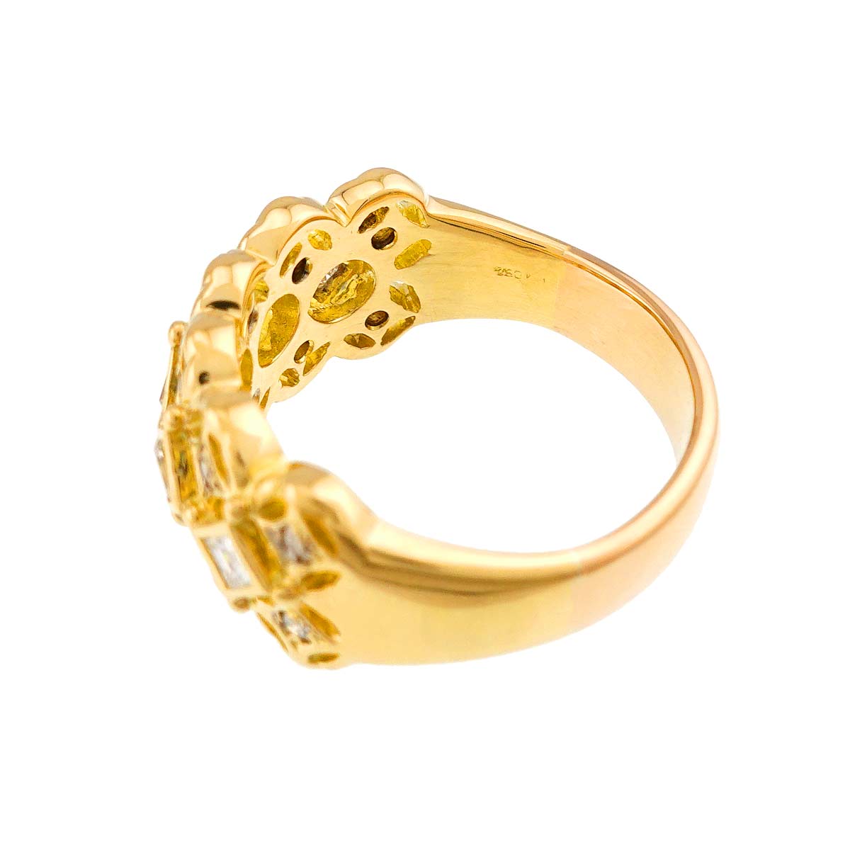 Diamond 0.70ct Ring 18K YG Yellow Gold 750 size8-8.25(US)