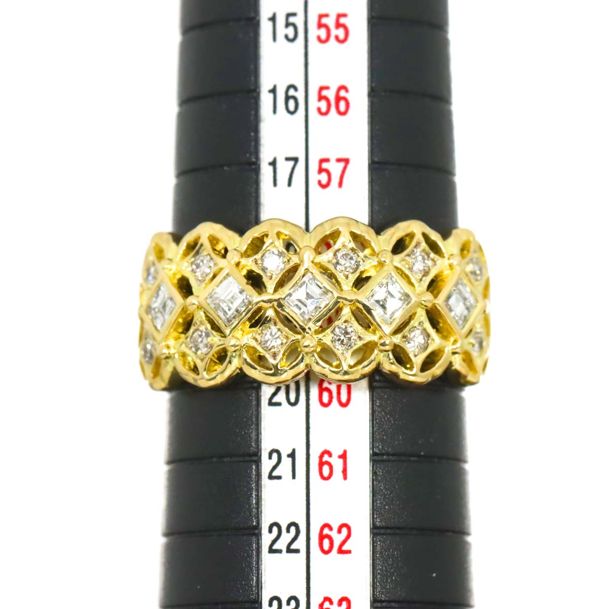 Diamond 0.70ct Ring 18K YG Yellow Gold 750 size8-8.25(US)
