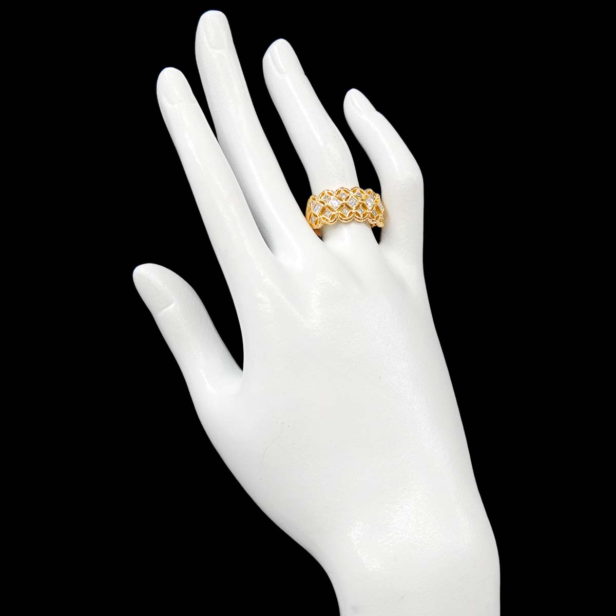 Diamond 0.70ct Ring 18K YG Yellow Gold 750 size8-8.25(US)
