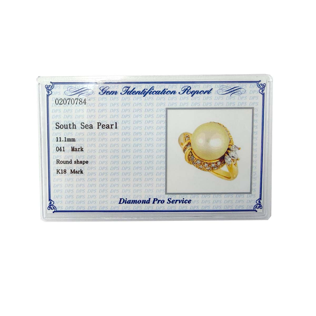 South Sea pearl 11.1mm Diamond 0.41ct Ring 18K YG 750 size7.75-8(US)