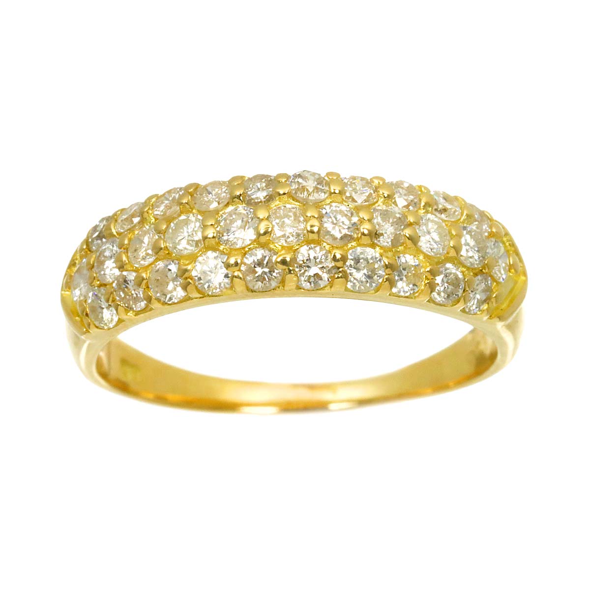Diamond 1.03ct Ring 18K YG Yellow Gold 750 size7.5-7.75(US)
