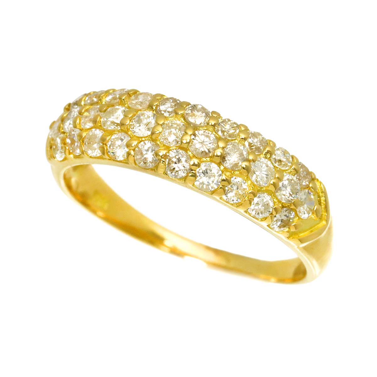 Diamond 1.03ct Ring 18K YG Yellow Gold 750 size7.5-7.75(US)