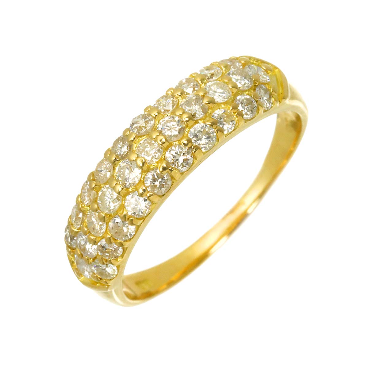 Diamond 1.03ct Ring 18K YG Yellow Gold 750 size7.5-7.75(US)