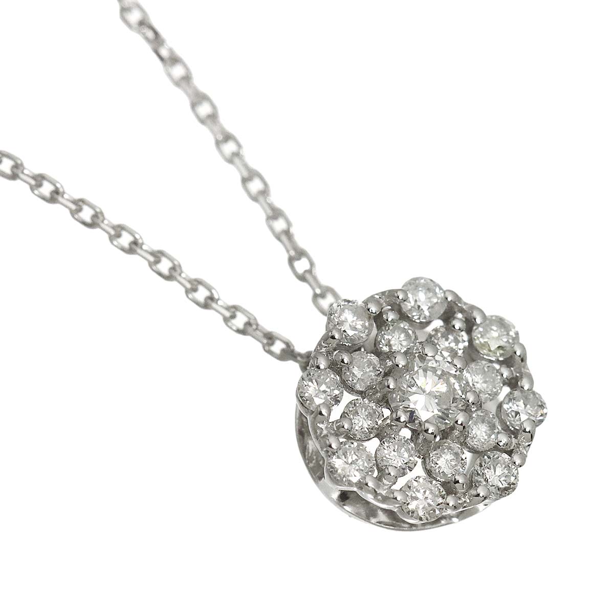 Diamond 0.10ct Necklace 18K WG White Gold 750
