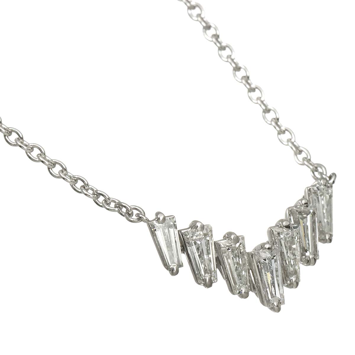 Diamond Necklace 18K WG White Gold 750