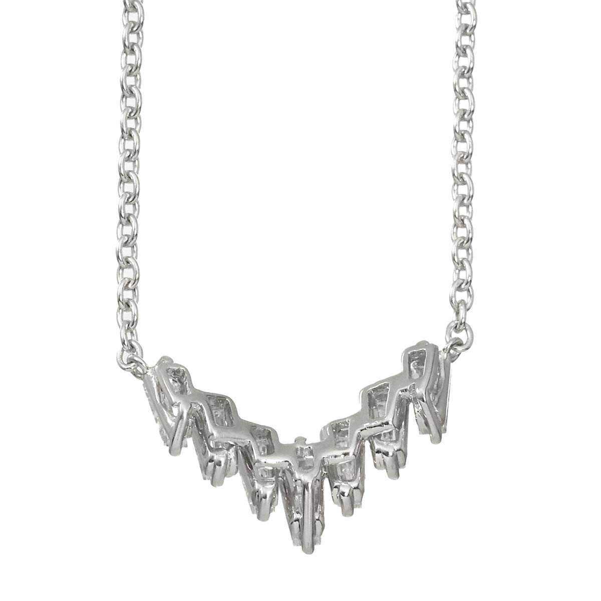 Diamond Necklace 18K WG White Gold 750