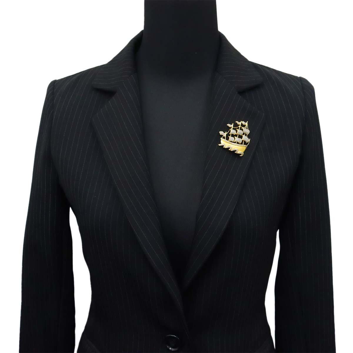 Diamond 1.45ct Brooch 18K YG Yellow Gold 750