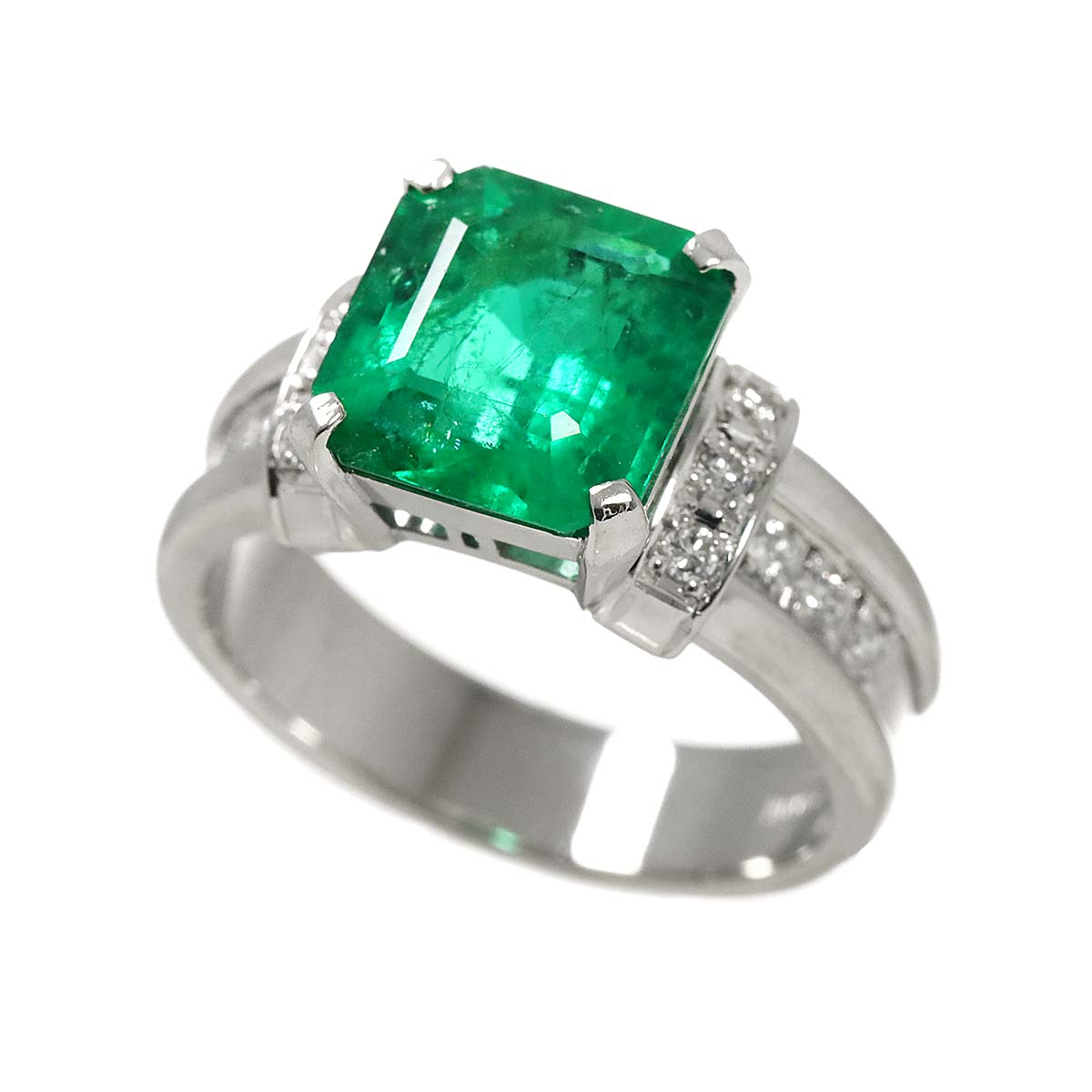 Emerald 2.75ct Diamond 0.27ct Ring Pt Platinum size5.5-5.75(US)