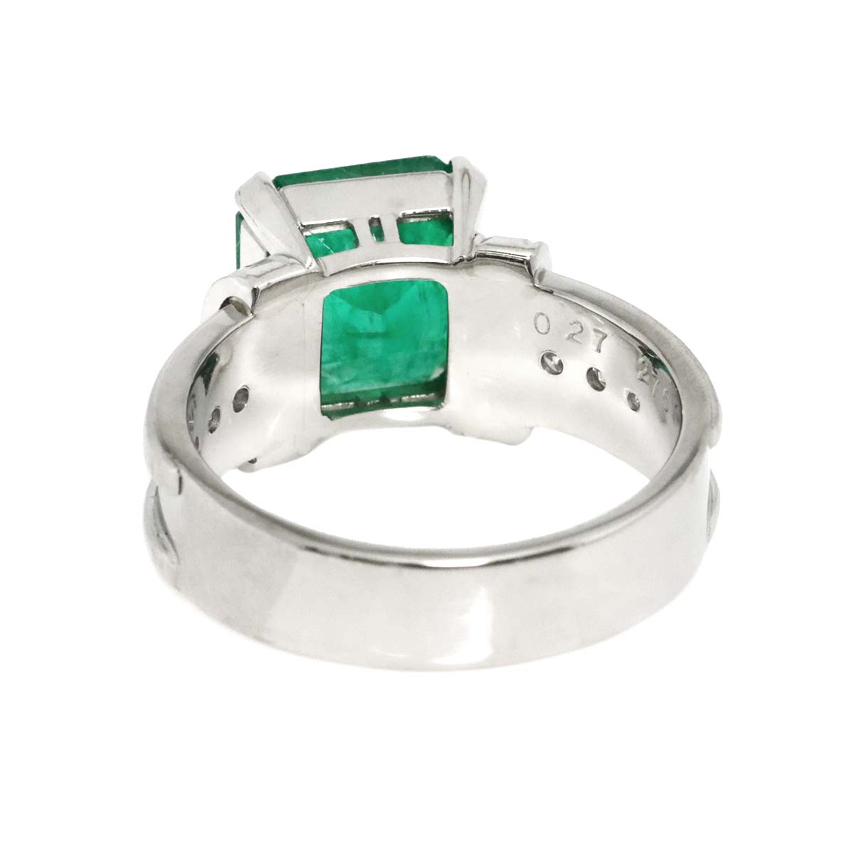 Emerald 2.75ct Diamond 0.27ct Ring Pt Platinum size5.5-5.75(US)