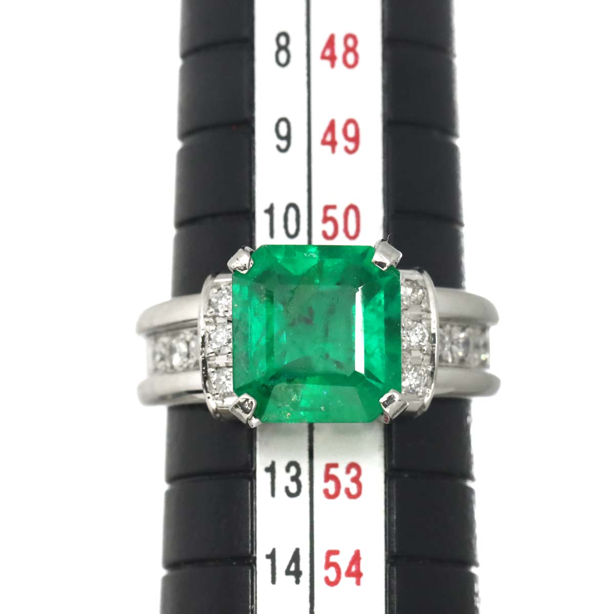 Emerald 2.75ct Diamond 0.27ct Ring Pt Platinum size5.5-5.75(US)