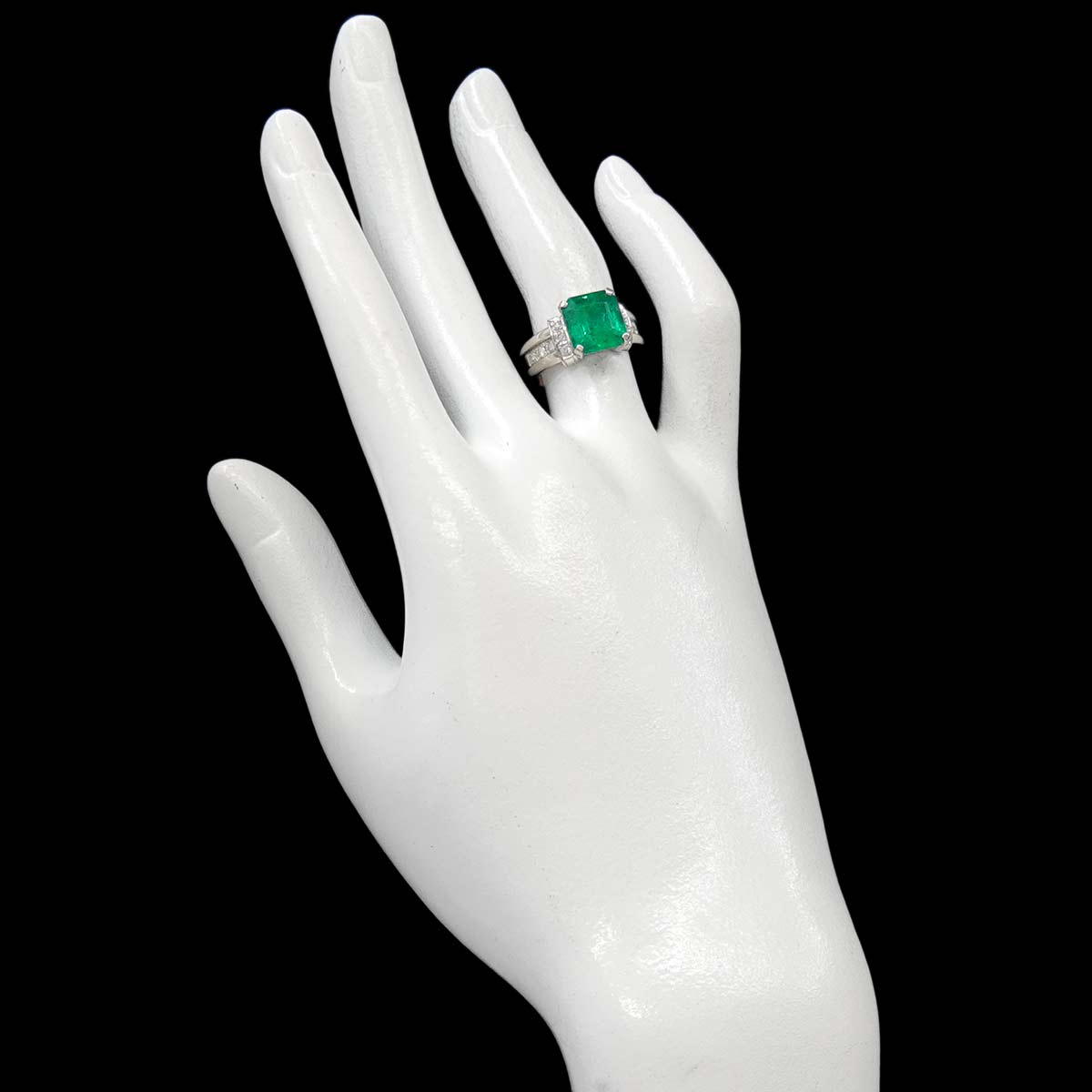 Emerald 2.75ct Diamond 0.27ct Ring Pt Platinum size5.5-5.75(US)