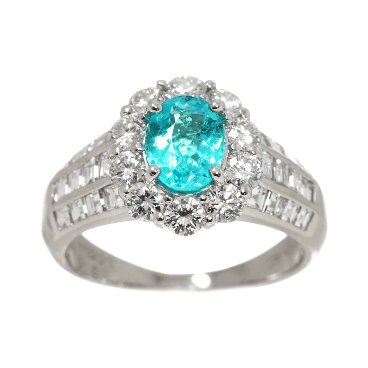 Made in Brazil Tourmaline 1.002ct Dia 1.80ct Ring Pt Platinum US7.25