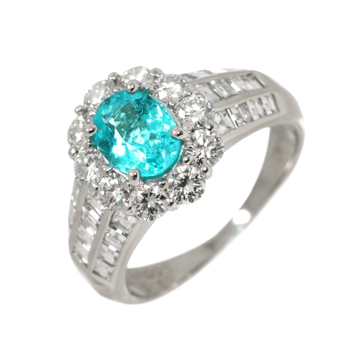 Made in Brazil Tourmaline 1.002ct Dia 1.80ct Ring Pt Platinum US7.25