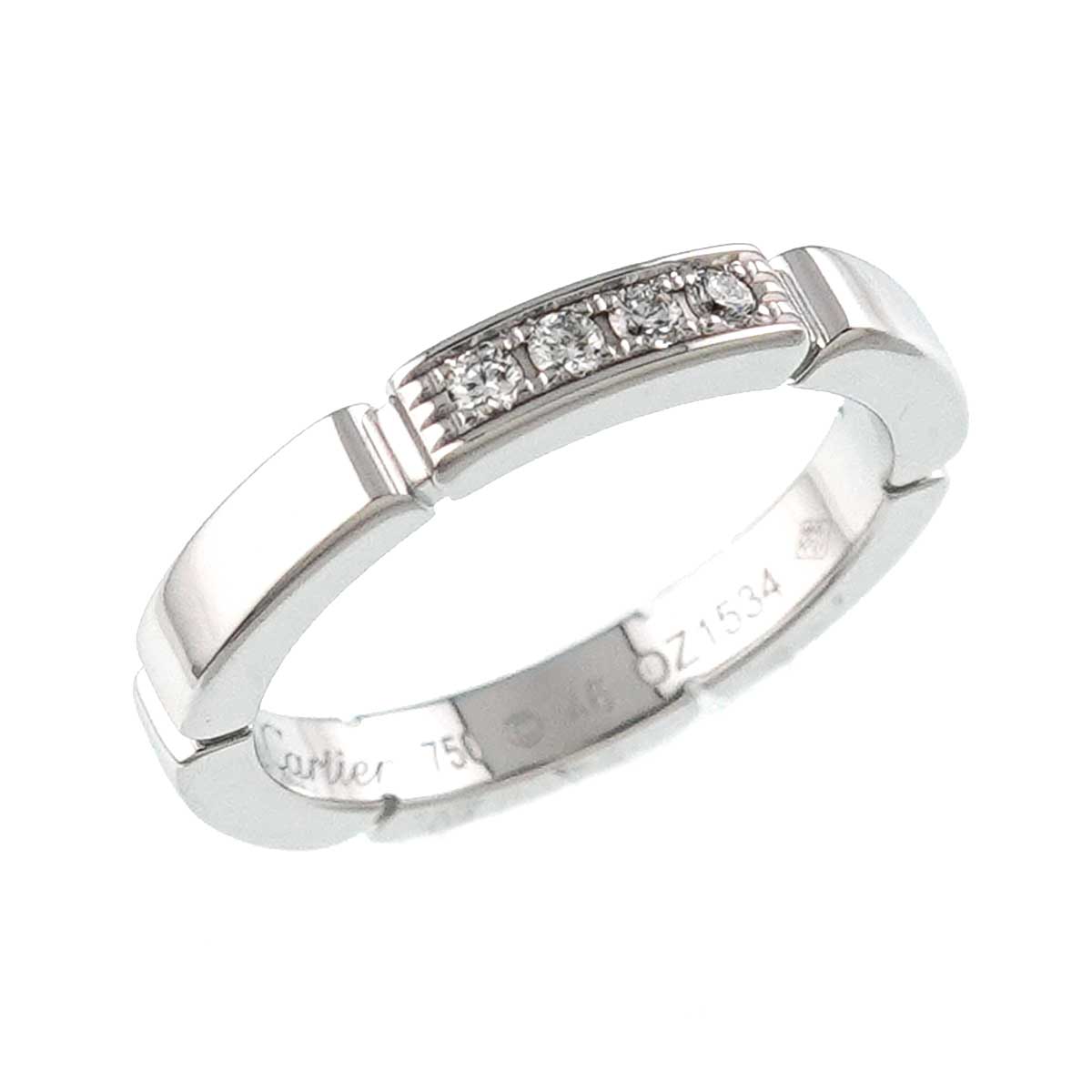 Maillon Panthere Ring Diamond 18K WG 750 Size46 3.75(US)
